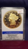 24kt Gold Layered Copper Round—Copy of 1840-D Liberty Head Half Eagle