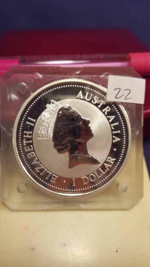 1998 1ozt .999 Silver Austrailian Kookaburra