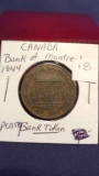 1844 Canadian Half Penny Bank Token