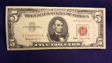 1963 $5 US Note Red