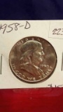 1958-D UNC Franklin Half Dollar FBL