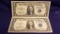 2—UNC 1935-F $1 Silver Certificates in consec #'s
