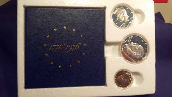 1976-S Proof 3pc Bicentennial Silver Set