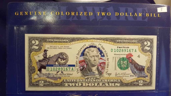 2003-A Genuine Colorized $2 Bill