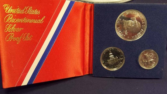 1976-S Proof 3pc Bicentennial Silver Set