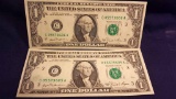 2—1981 UNC $1 Federal Reserve Notes
