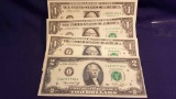 3—UNC $1 & 1--$2 Bills