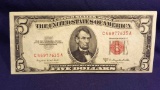 1953-B UNC $5 Red