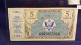 5 Cent UNC Military Payment Certificate