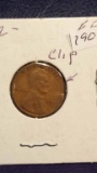 1942 Wheat Cent  Clipped Planchet