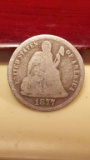 1877-cc  Seated Dime