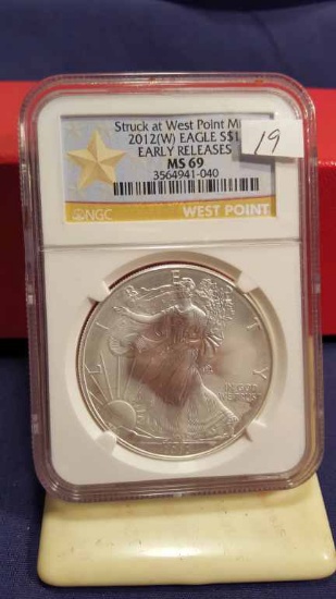 2012 (West Point) American Silver Eagle  NGC MS69