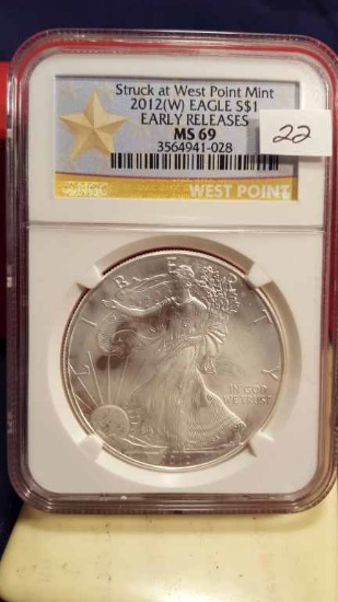 2012 (West Point) American Silver Eagle  NGC MS69