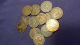 13 Canadian ½ Pennies & Bank Tokens from early-mid 1800's