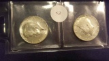 2x 1964 Kennedy 90% Silver Halves