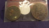 Haiti 1894 1-cent & 2-cent coins