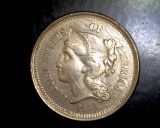 1866 3-Cent Nickel Lots of Luster