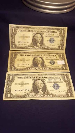 3—1957, A, B $1 Silver Certificates