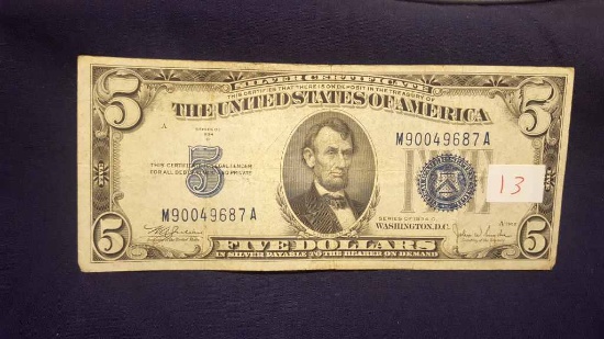 1934-C $5 Silver Certificate