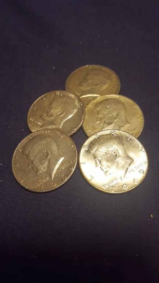 5—40% Silver Kennedy Half Dollars