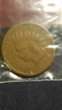 1887 Indian Head Cent struck through Grease