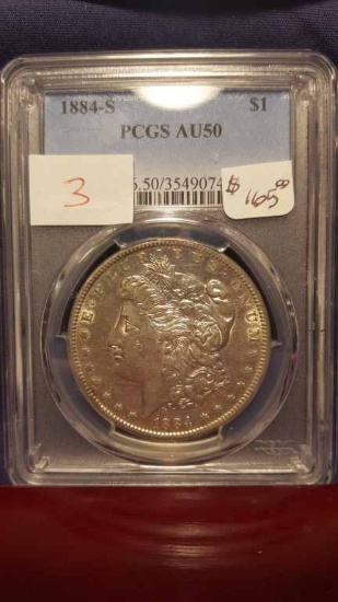 1884-S Morgan Dollar PCGS AU50