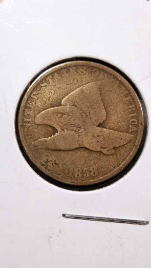 1858 Small Letters Flying Eagle Cent