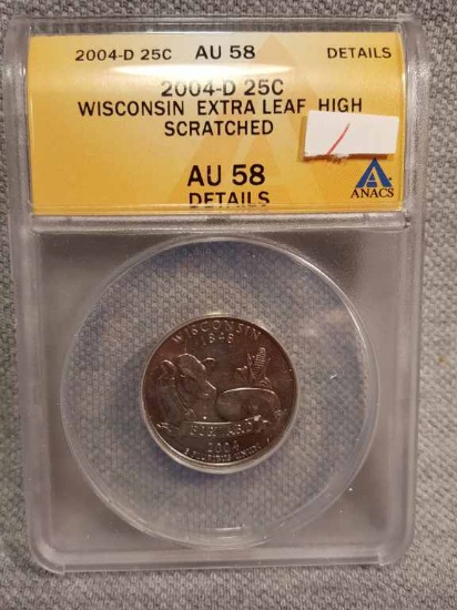 2004-D Wisconsin State Quarter Extra High Leaf