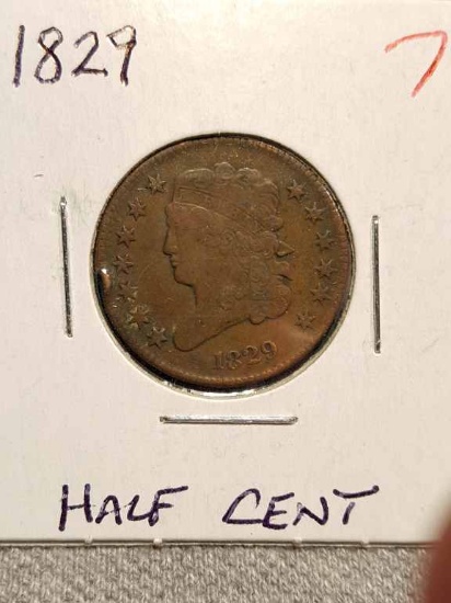 1829  Half Cent