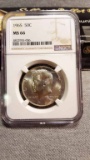 1965 Strike Doubling Silver Clad Kennedy Half Dollar NGC MS66