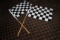 Lot of (2) Checkered Flags with poles