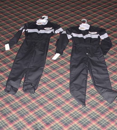 Lot Of (2) New Gearbox Black/ Silver Stripe Go Kart Suit, Size 26
