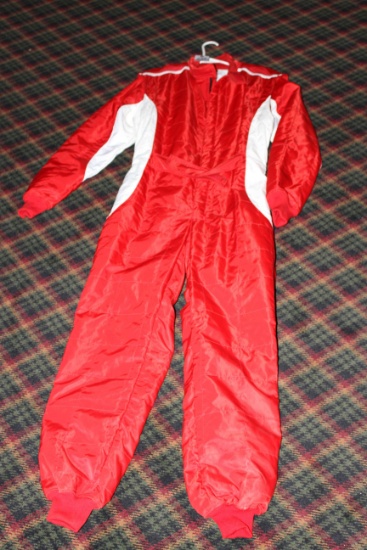 (1) New Magnum Opus Level 2 Red/ White Drivers Suit, Size 52