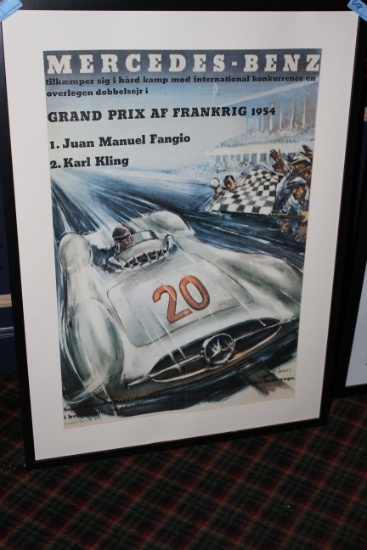 Framed Print - Mercedes Benz - Grand Prix Af Frankrig 1954