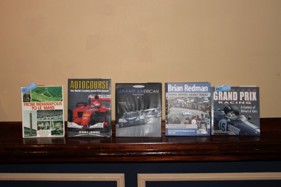 Lot of (5) Hard Cover Racing Books