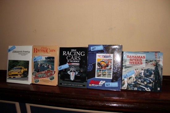 Lot of (5) Hard Cover Racing Books