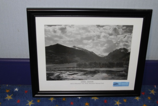 Ansel Adams Reproduction Print “Lake and Mountain View Rocky Mountain National Park