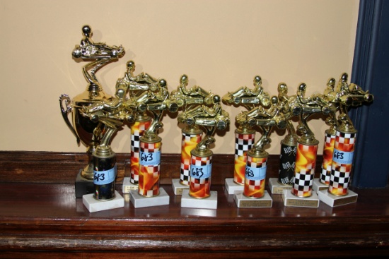 Lot of (12) Go Kart Trophies