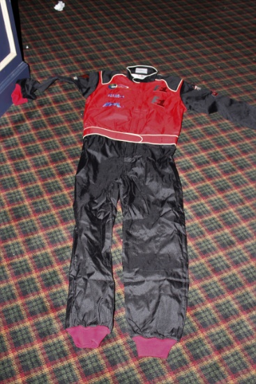 Lot of (7) F1 Boston Racing Suits, Red/ Black