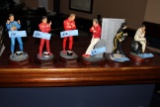 Lot of (6) Race Driver Figurines, Wood Base