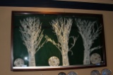 Wall Hanging Glass Display Case With Winter Scene Display