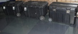 Lot of (3) Rolling Lockable Mobile Plastic Tool Boxes