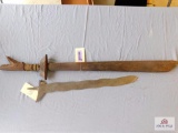 Wooden handled short sword with extra blade