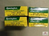 2 boxes remington 243vwin and 2 boxes remington 30-30 win