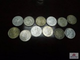 12 Morgan Type Silver Dollars