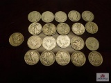21 Assorted Silver half dollars