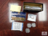 26 Half Dollars, Misc. Foreign Coins, Steel Cents.