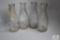 Four Clear WV quart glass milk bottles