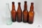 Five Glass brewery bottles 1 clear VA, 4 amber including Ohio & PA