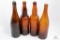 Four West Virginia amber quart beer bottles